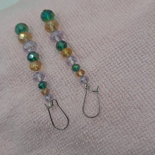 Load and play video in Gallery viewer, Green Mixed Crystal Glass Earrings ll LeMck Design Studio

