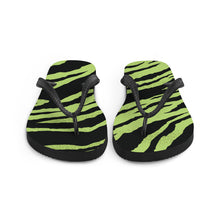 Load image into Gallery viewer, Green and Black Flip-Flops
